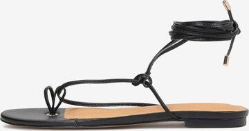 Kazar T-Bar Sandals in Black: front