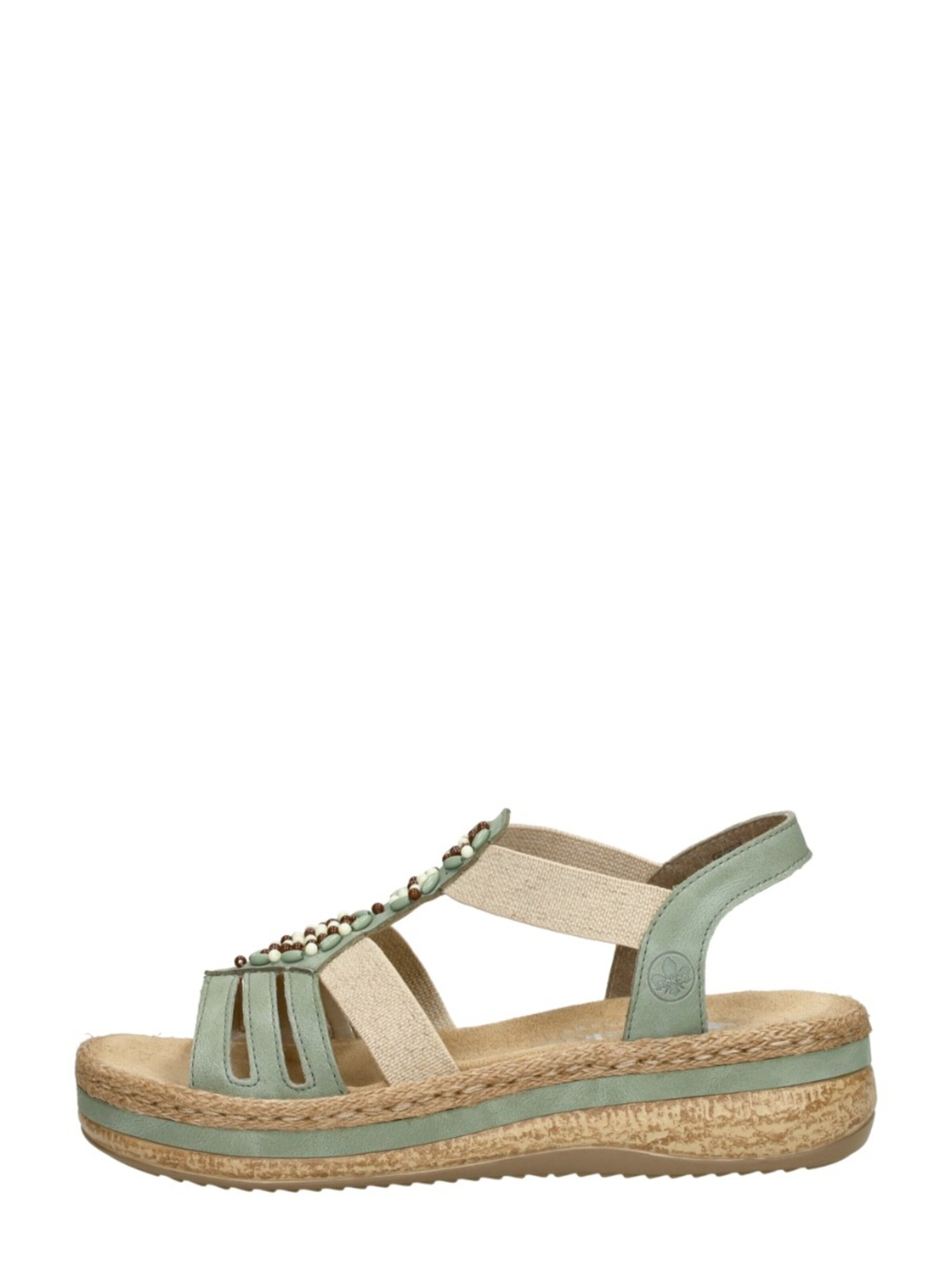 Rieker Sandal 'Sandalen Plat' in Green: front