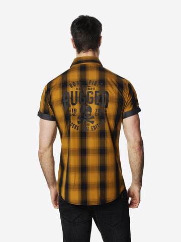 KOROSHI Slim fit Overhemd in Geel: voorkant