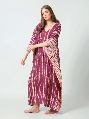 PfauGermany Beach Dress 'Kaftan Free size .Fits M to 4XL V- neck Ankle length Long Sleeve' in Purple: front