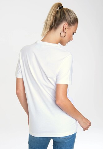 LOGOSHIRT Shirt 'Donald Duck – Face' in White