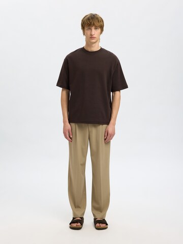 SELECTED HOMME Футболка 'SLHOSCAR' в Коричневый