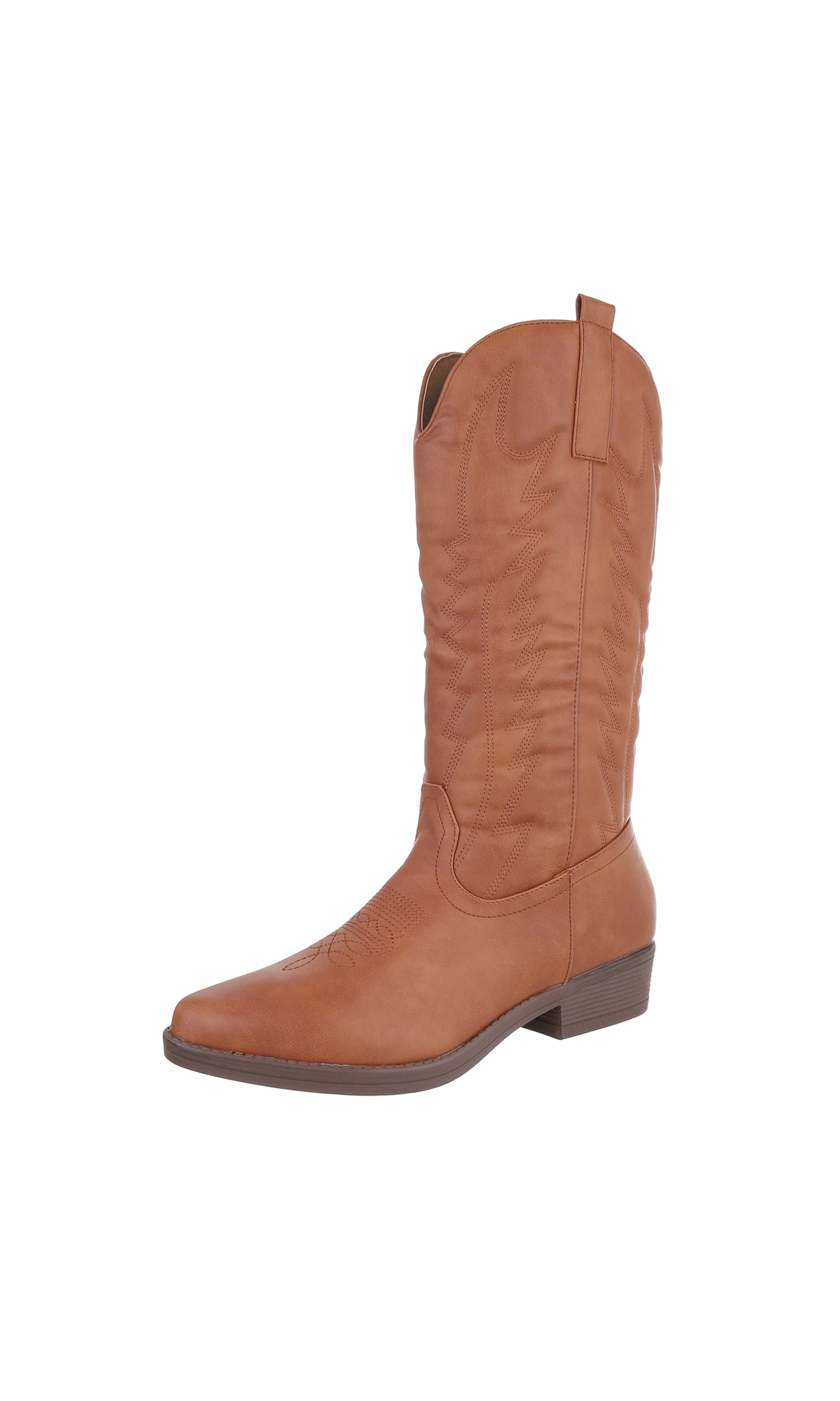Ital-Design Cowboystiefel in Braun: Vorderseite