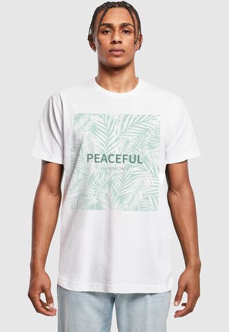 Merchcode T-Shirt 'Peaceful Harmony' in Weiß: Vorderseite