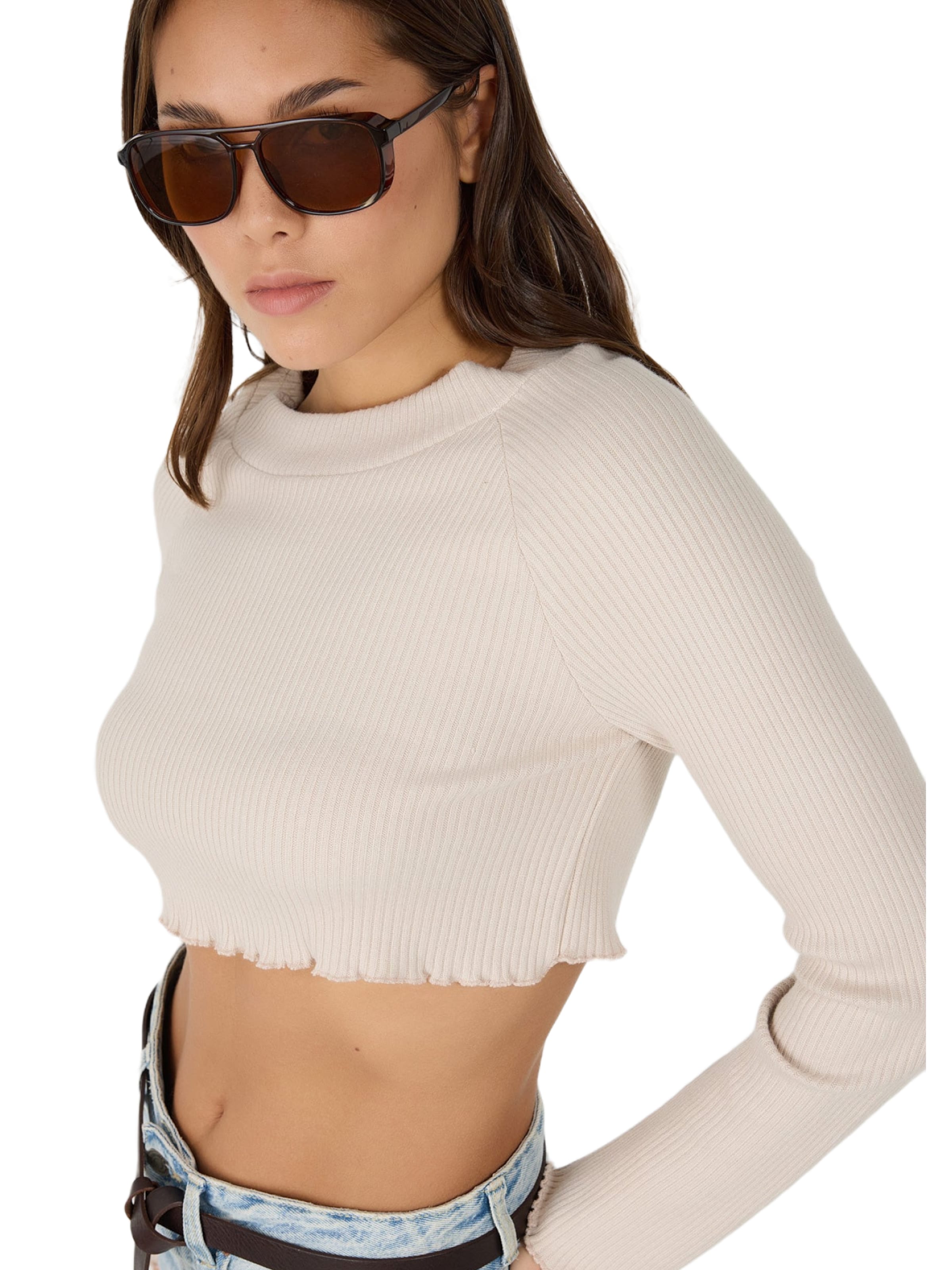 No Matter What Shirt in Beige