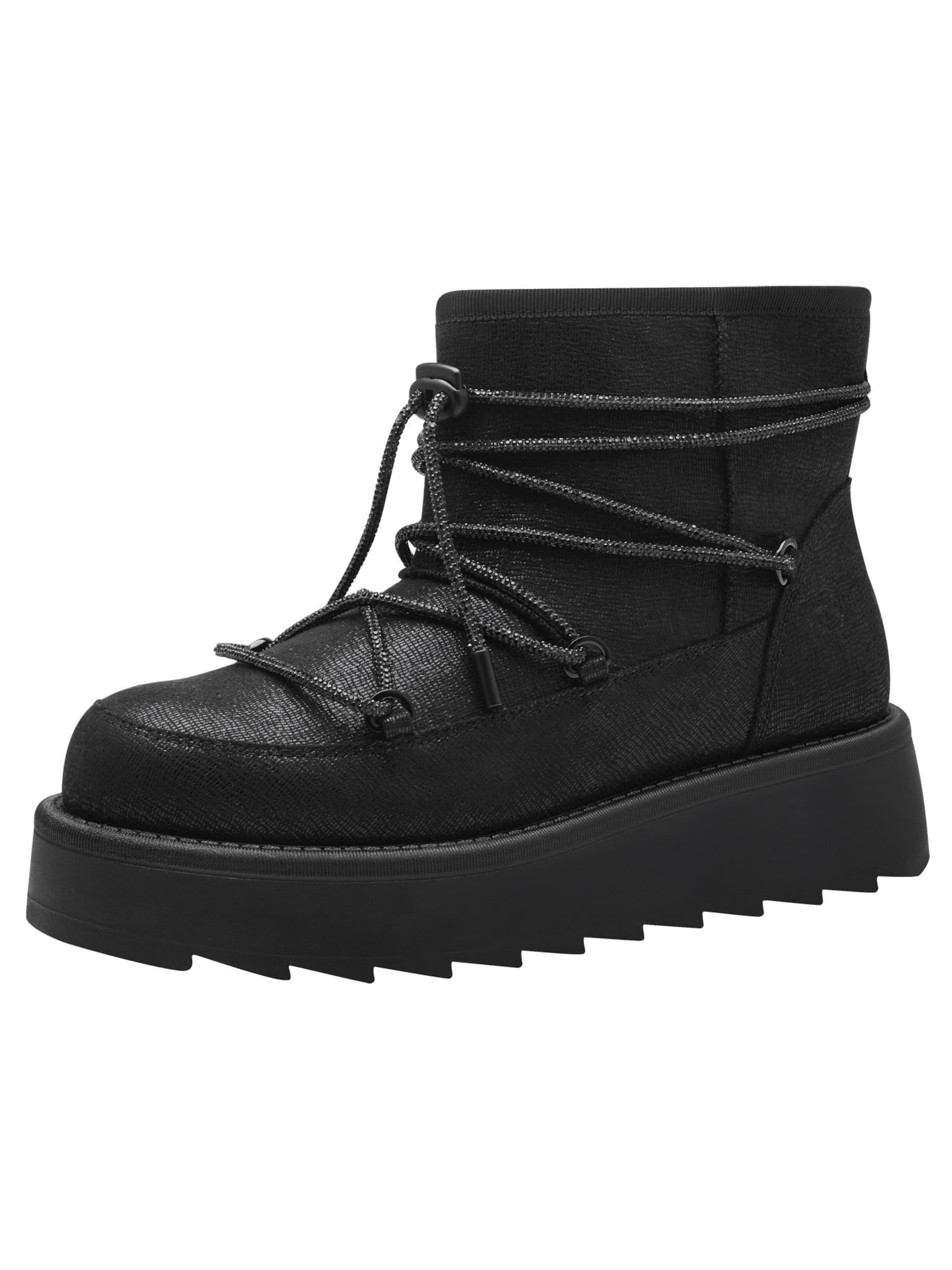 Tamaris Lace-up bootie in Black: front