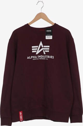 ALPHA INDUSTRIES Sweatshirt & Zip-Up Hoodie in XL in Red: front