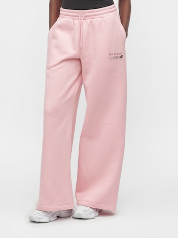 Wide leg Pantaloni di new balance in rosa: frontale