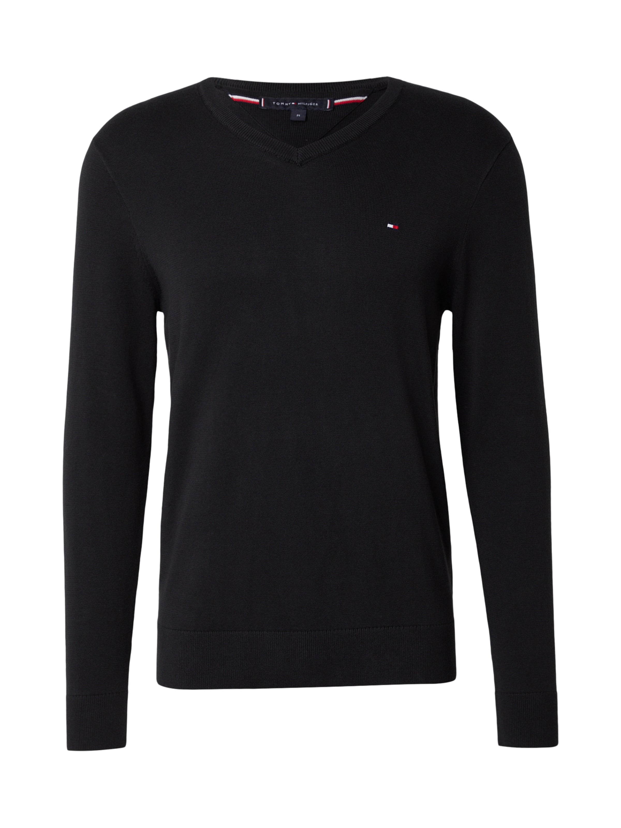 TOMMY HILFIGER Sveter 'ESSENTIAL' - Čierna: predná strana