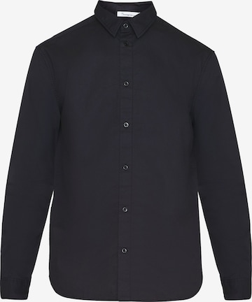 KnowledgeCotton Apparel Regular fit Business Shirt in Black: front