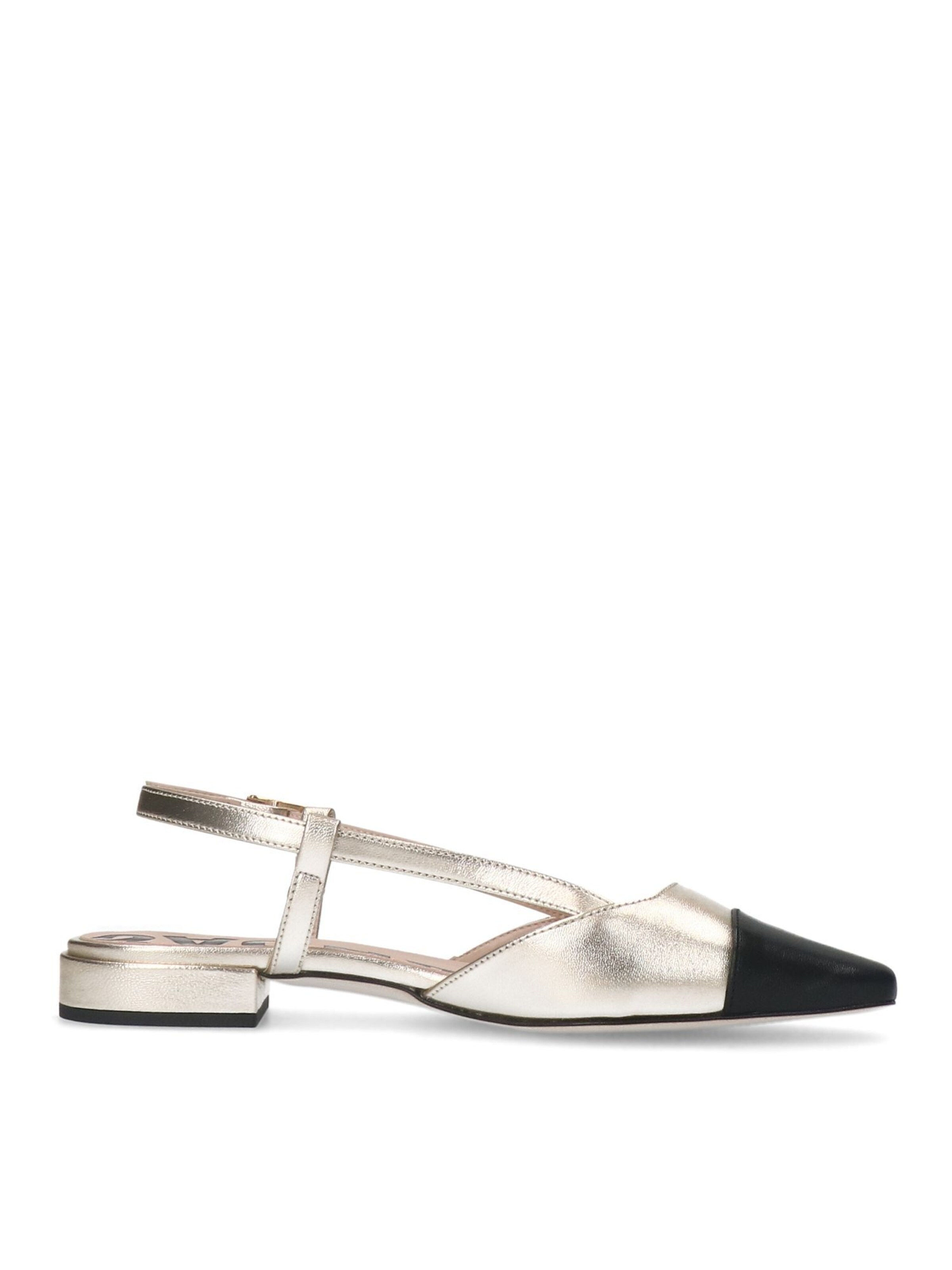 SACHA Ballet Flats with Strap in Gold