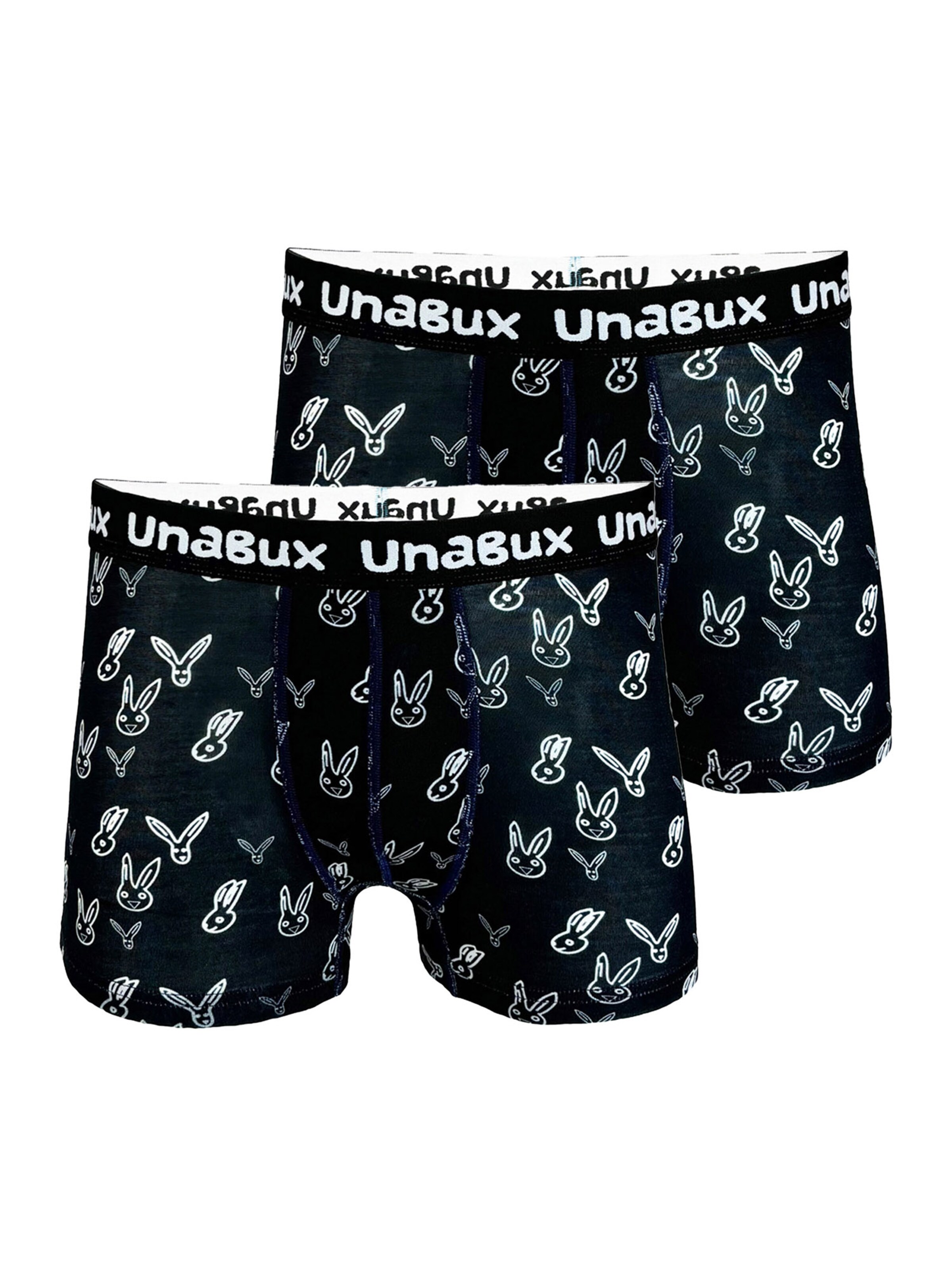 UNABUX Pants ' BLACK WHITE RABBIT ' in Schwarz: Vorderseite