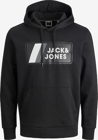 melns JACK & JONES Sportisks džemperis: no priekšpuses