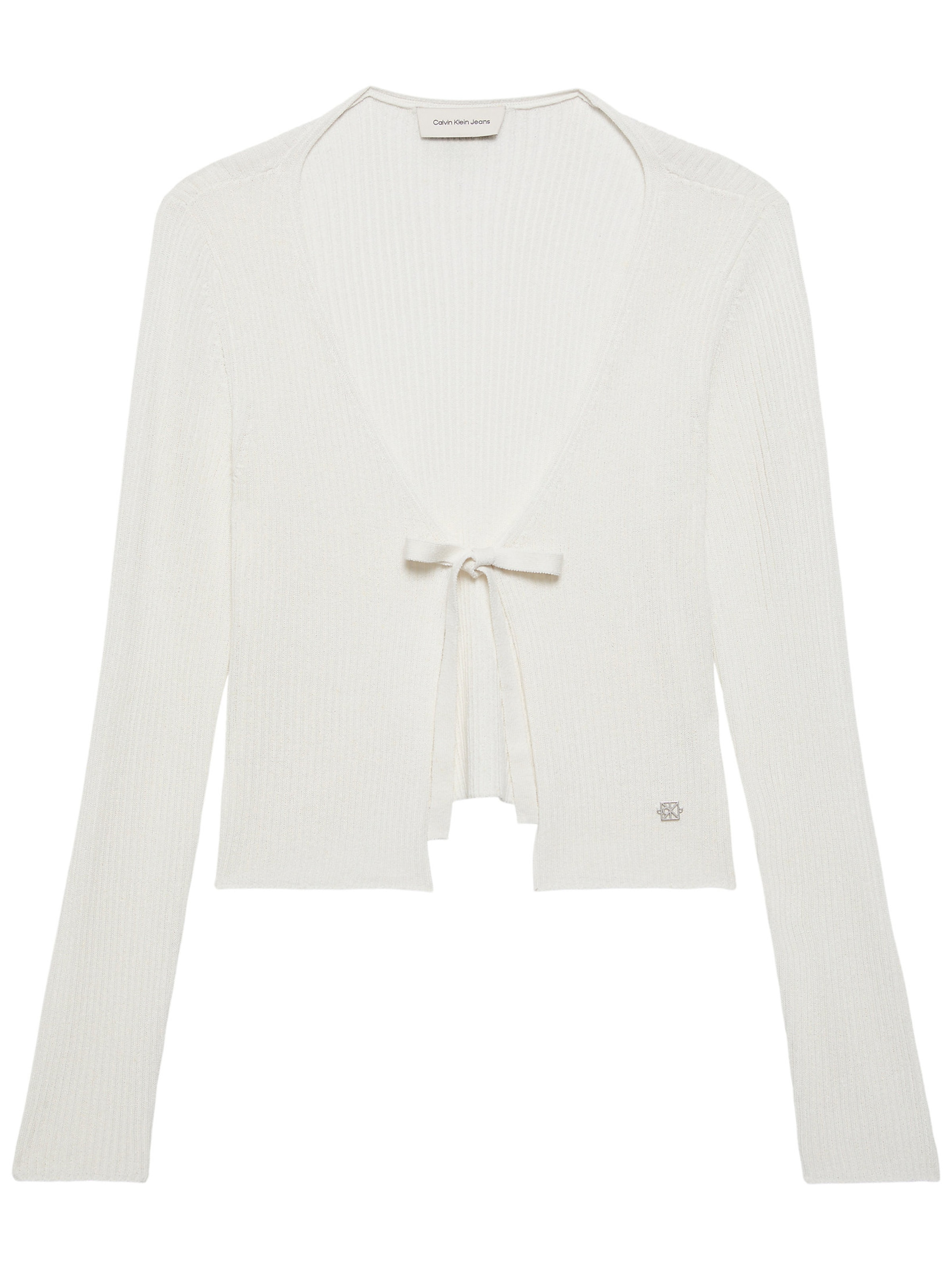 Calvin Klein Jeans Strickjacke in Weiß: Vorderseite