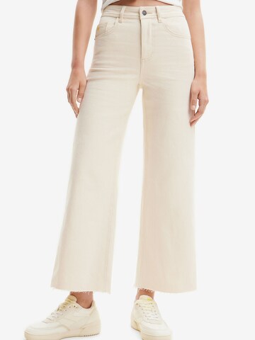 Wide Leg Jean Desigual en blanc : devant