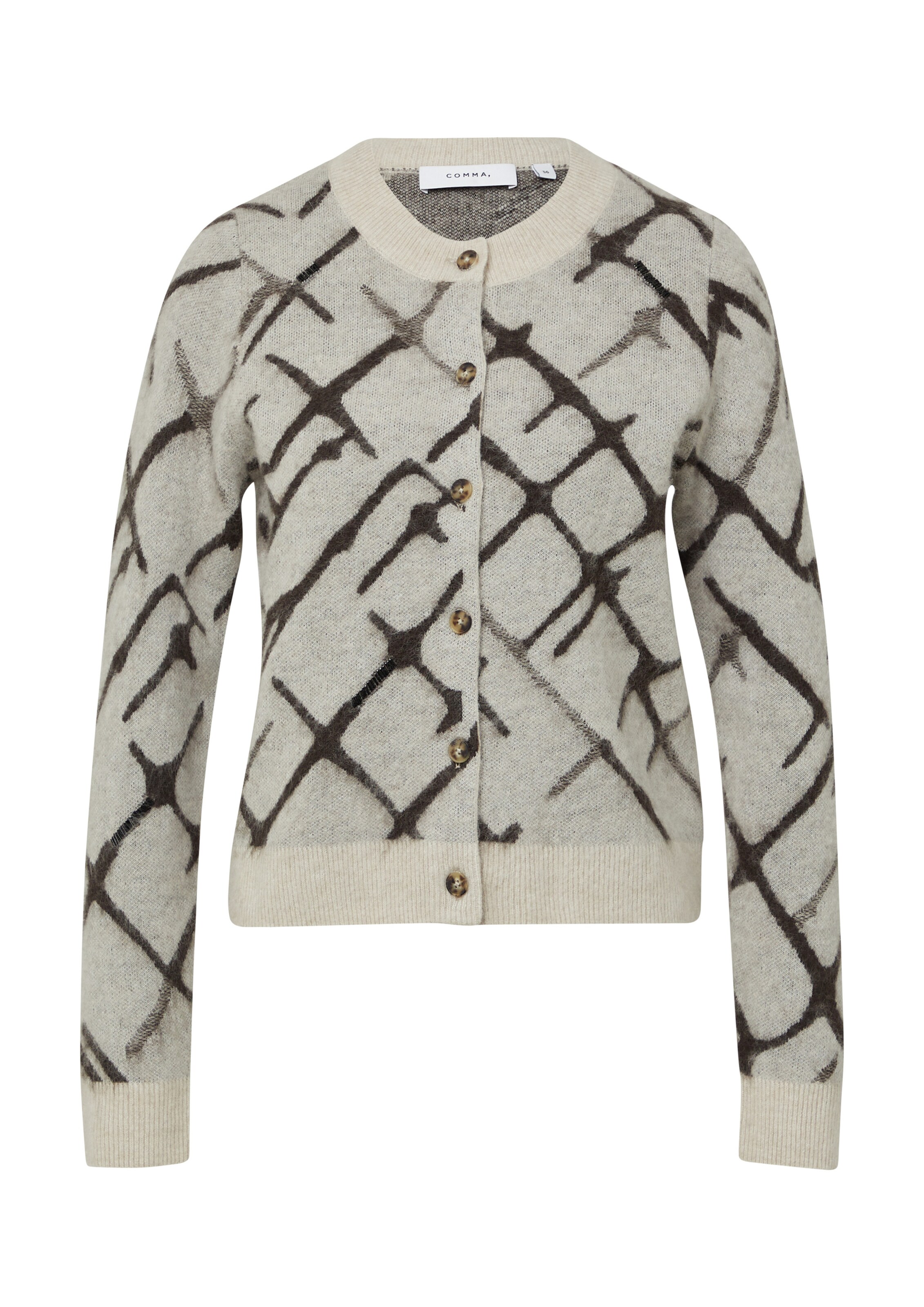 COMMA Strickjacke in beige / schwarz, Produktansicht