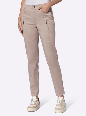 heine Regular Broek in Beige: voorkant