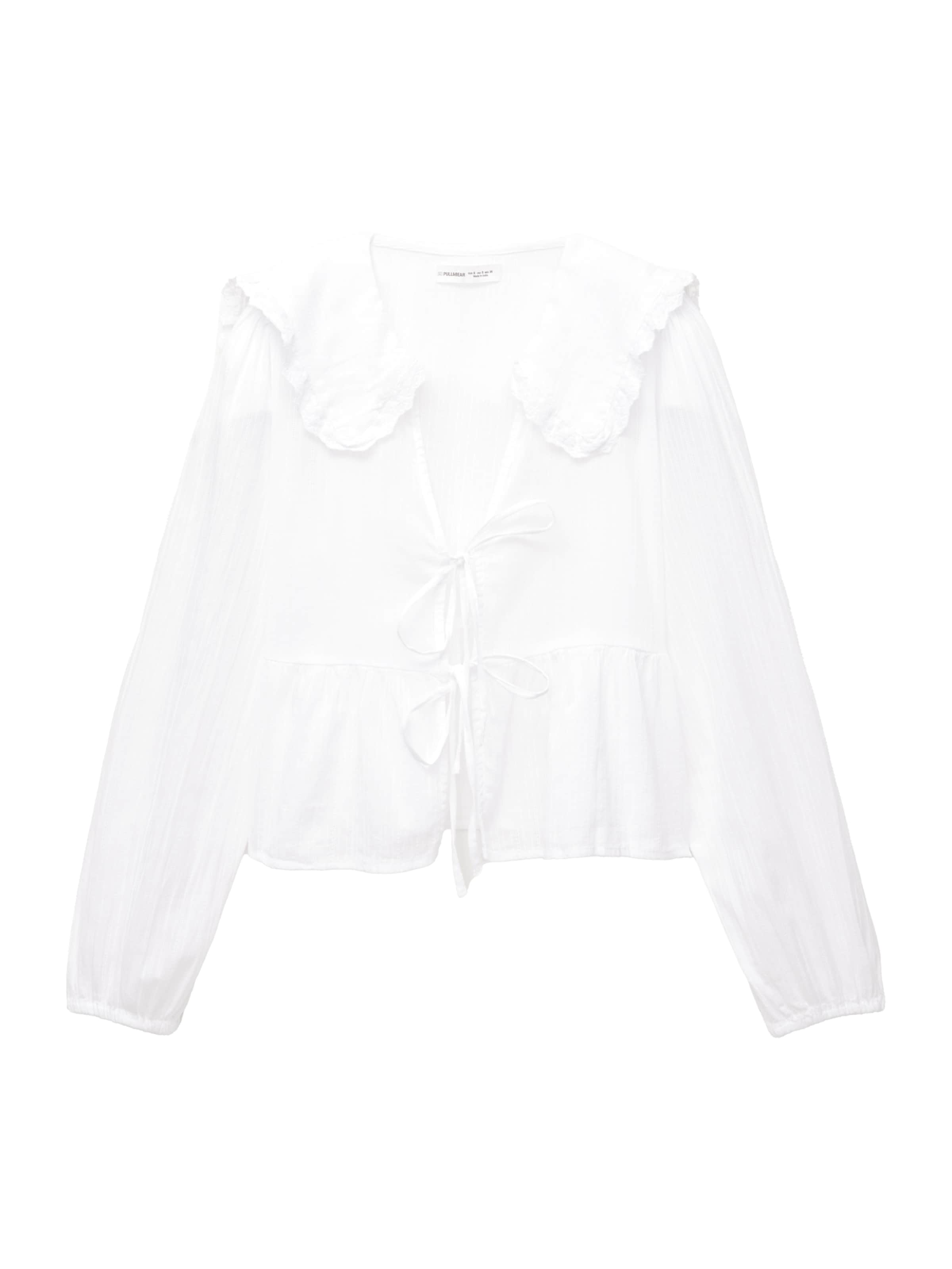 Pull&Bear Bluse in Weiß: Vorderseite
