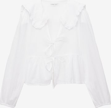 Pull&Bear Pusero värissä valkoinen: etupuoli