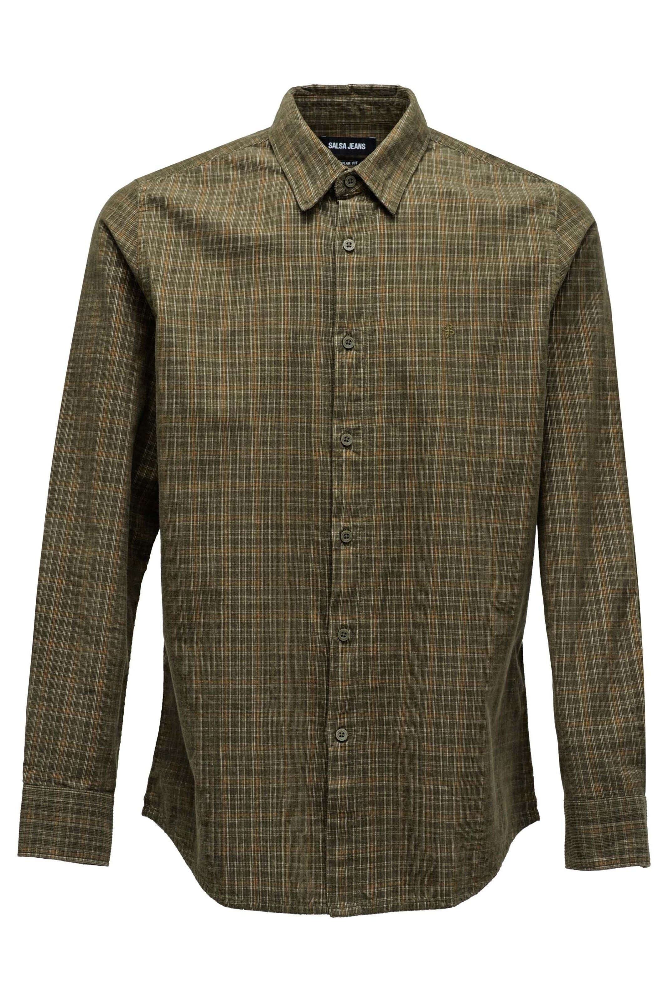 Salsa Jeans Regular fit Button Up Shirt in Green: front
