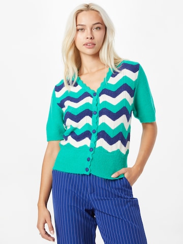 Louche Knit cardigan 'JEANIE' in Green: front