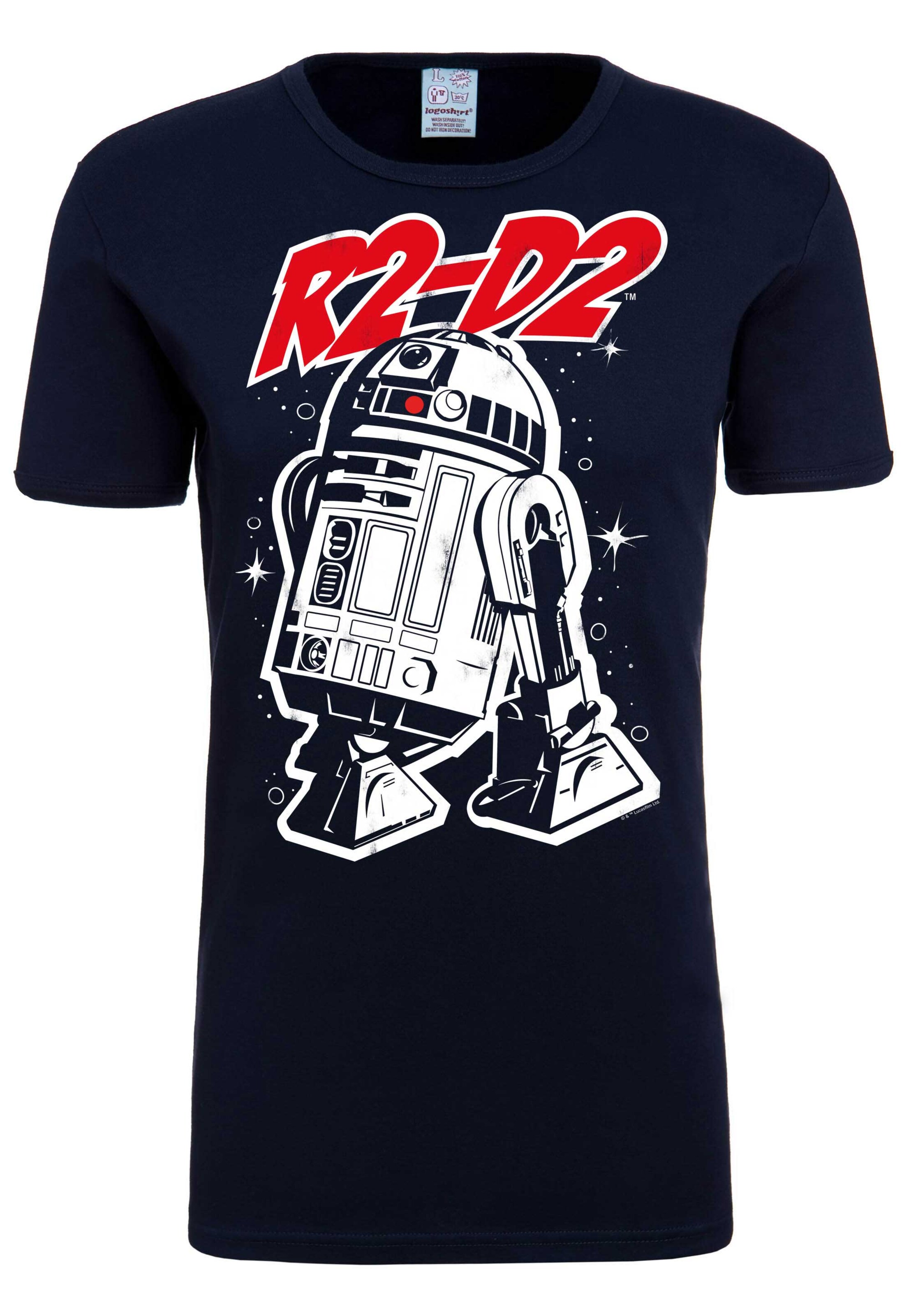 LOGOSHIRT T-Shirt 'R2-D2' in Blau: Vorderseite