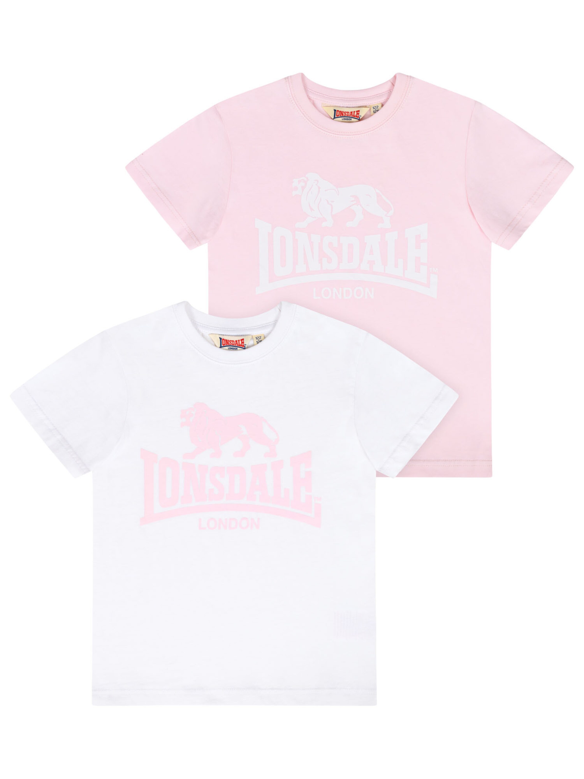 LONSDALE Футболка в Ярко-розовый: спереди