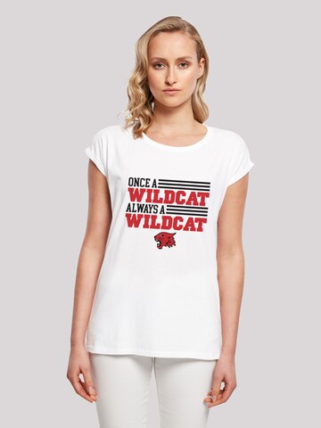 T-shirt 'Disney High School Musical Once Wildcat Always' F4NT4STIC en blanc : devant
