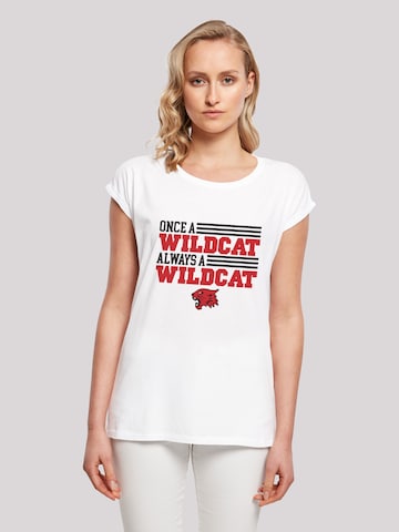 T-shirt 'Disney High School Musical Once Wildcat Always' F4NT4STIC en blanc : devant