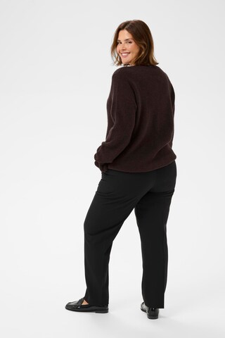 KAFFE CURVE Knit cardigan 'KCcirsten' in Brown