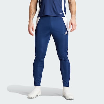 ADIDAS PERFORMANCE Tapered Workout Pants 'Tiro 24' in Blue: front