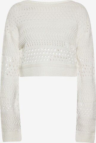 swirly Sweater in White: front