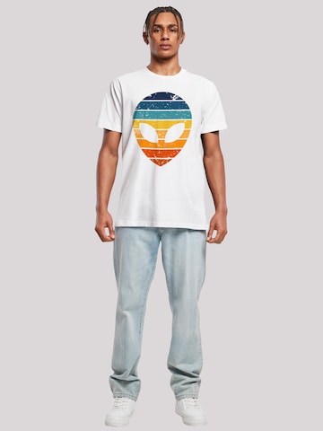 T-Shirt 'Alien Sonnenuntergang Retro' F4NT4STIC en blanc