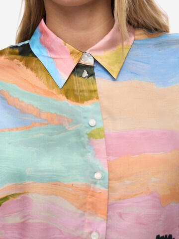 NÜMPH Kurzarmbluse ' NUMEADOW SHIRT' in Mischfarben