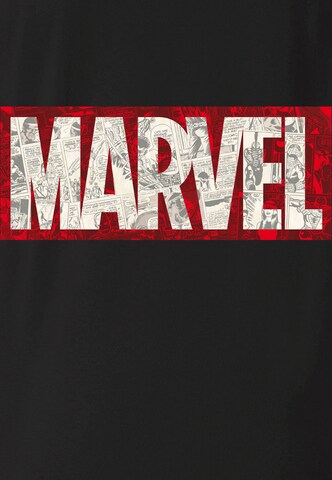 LOGOSHIRT Shirt 'Marvel Comic Block Logo' in Zwart