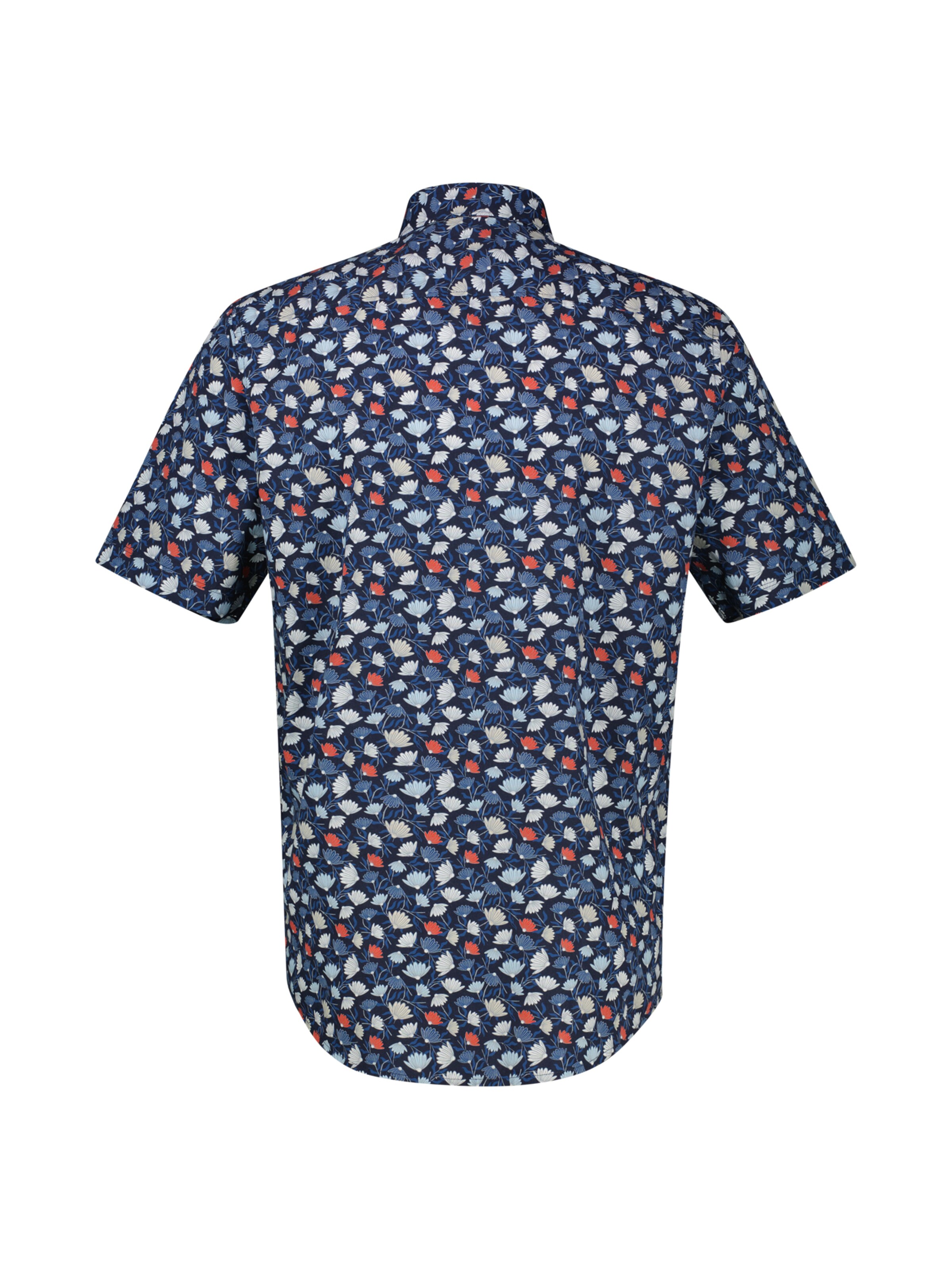 LERROS Regular Fit Floral bedrucktes Kurzarmhemd, 100 % Baumwolle in Blau