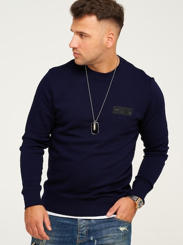JACK JONES Sweatshirt 'JJCOPOPS'‌‌‌‌‌‌‌‌‌‌ in Blau: Vorderseite