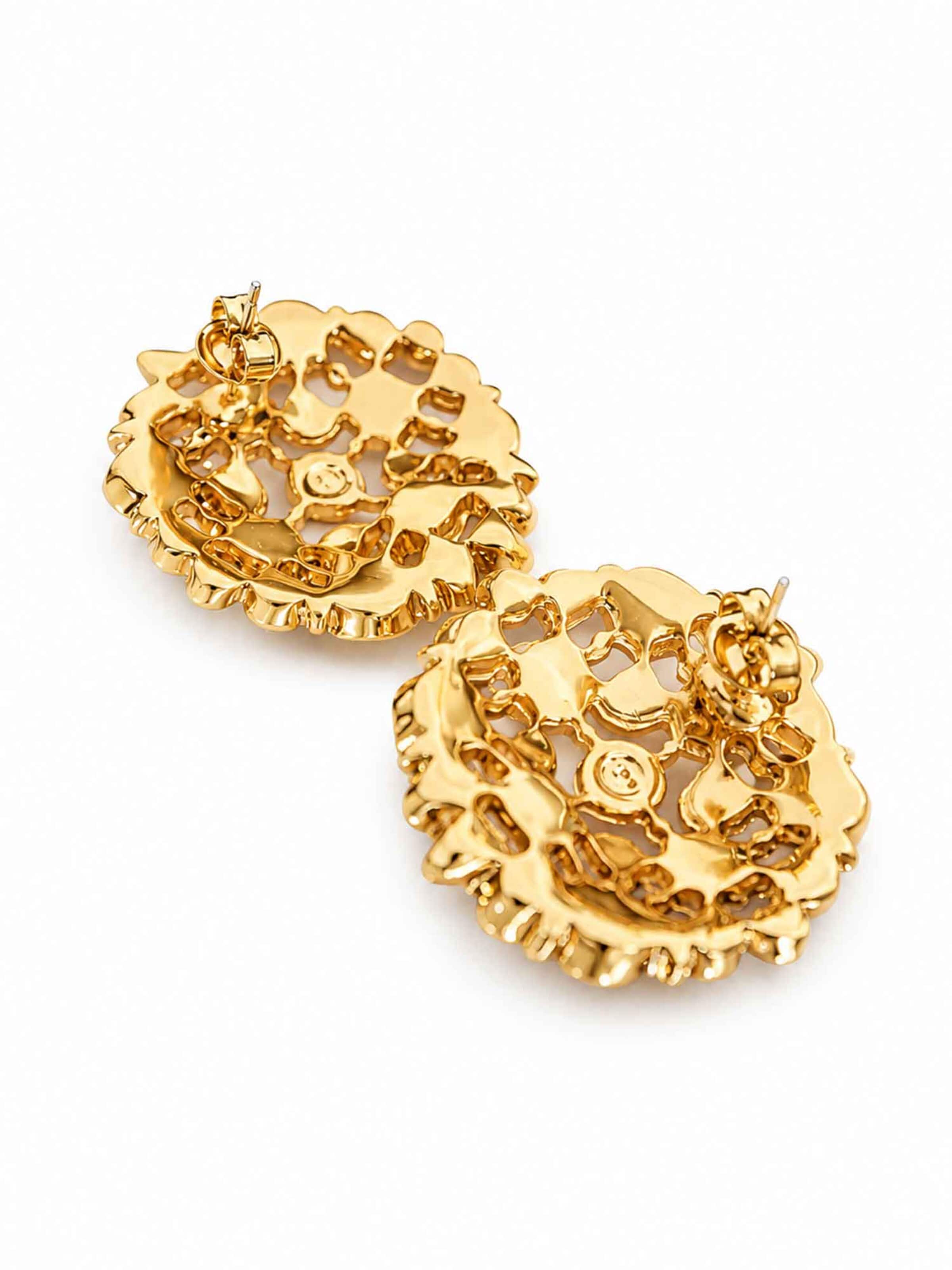 RteRme Náušnice 'Corisande Gold Cubic Zirconia Statement Earrings' – zlatá