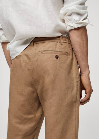 MANGO MAN Tapered Housut 'Romelino' värissä beige