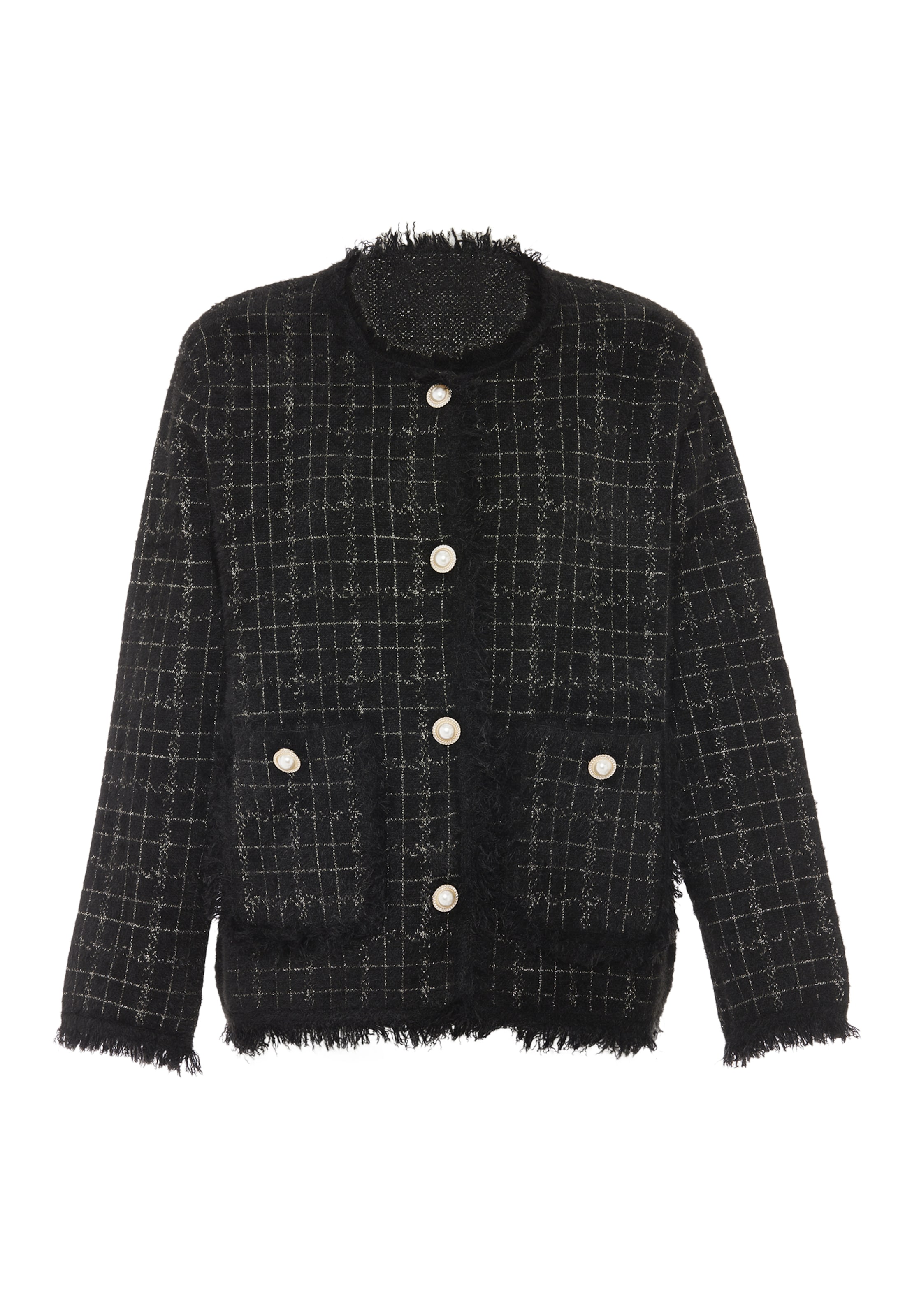 ZITHA Strickjacke in Schwarz: Vorderseite