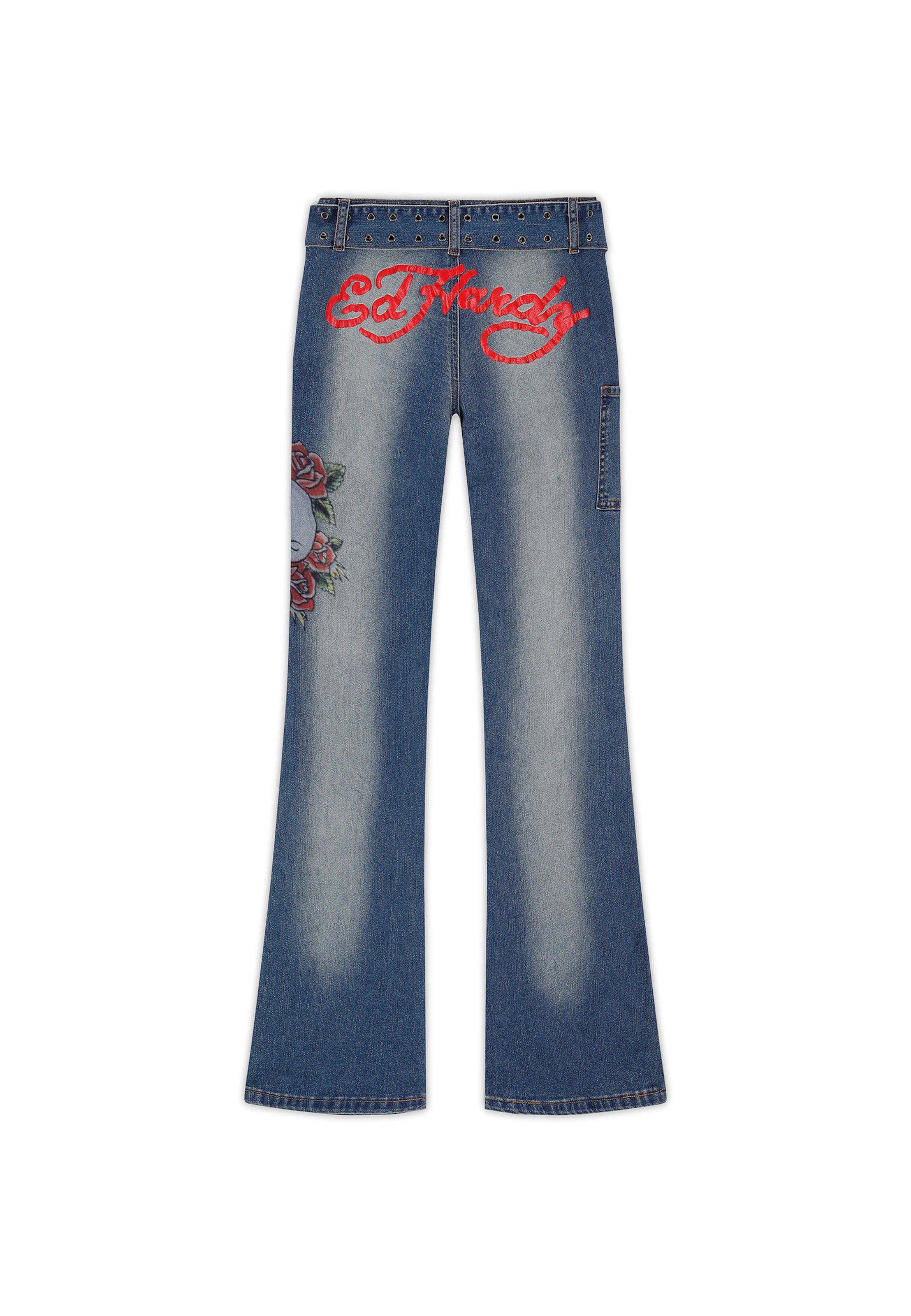 Ed Hardy Bootcut Jeans in Blau