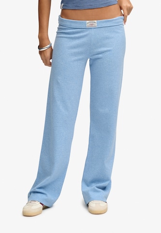 Superdry & Co Wide leg Broek 'Athletic Essentials' in Blauw: voorkant