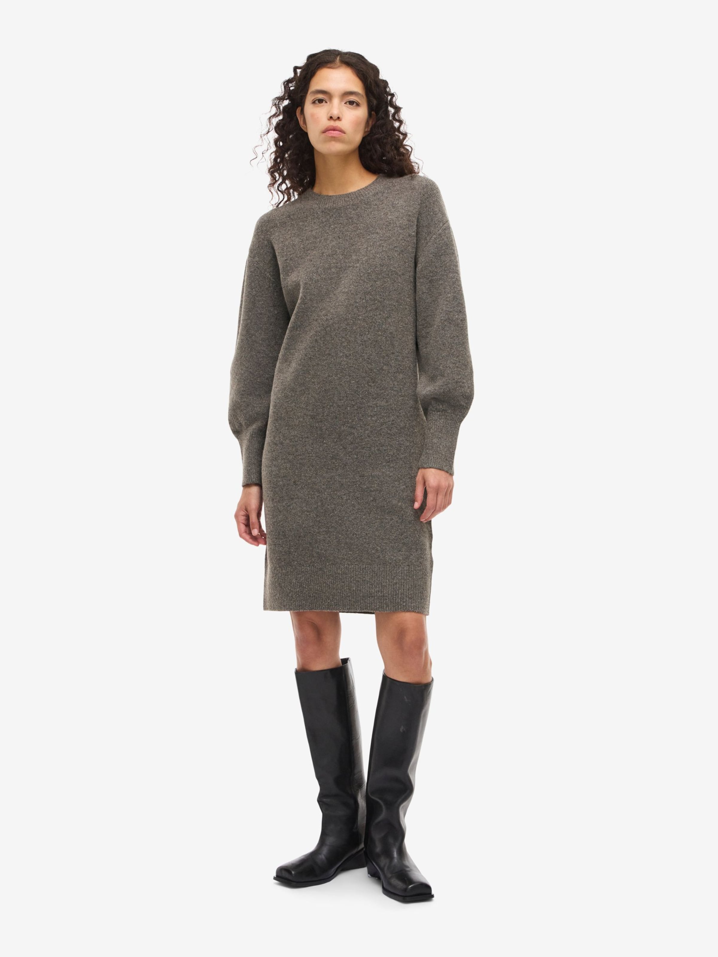 Abito in maglia di Noisy may in marrone: frontale