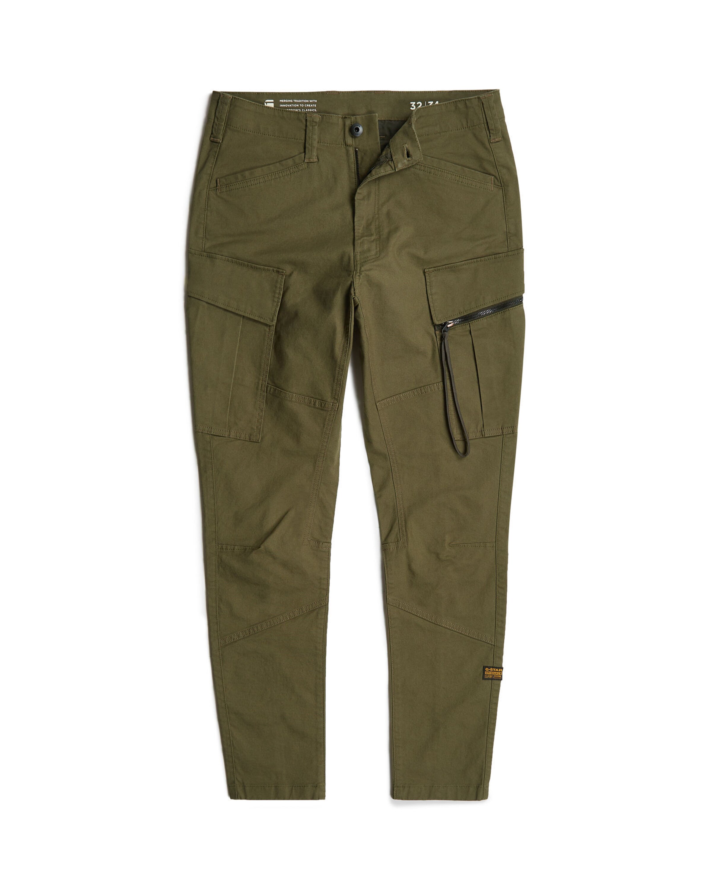 G-STAR Cargobroek '3D' in Groen: voorkant