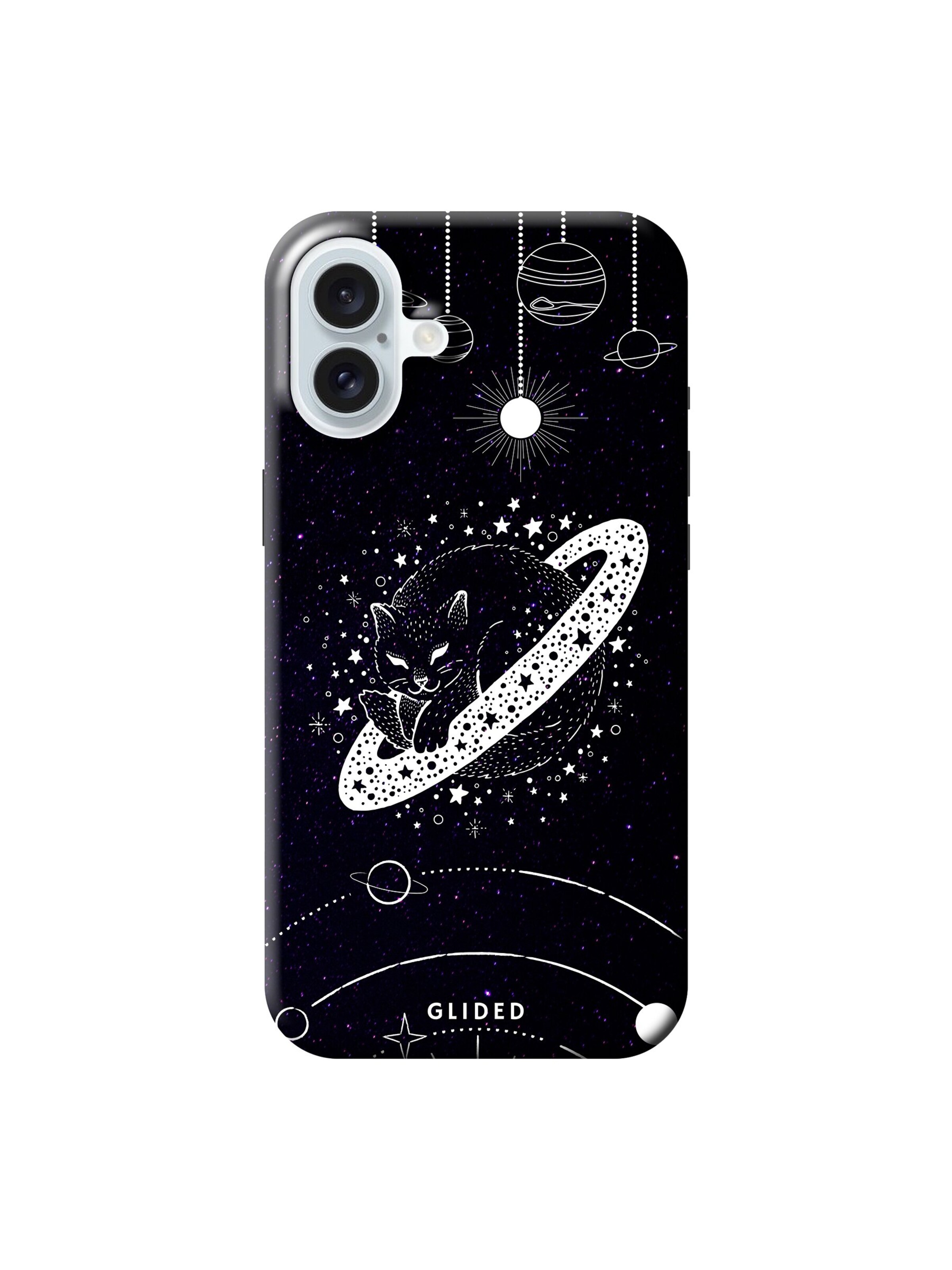 Glided Smartphone Case 'Astro Whiskers Glided Handyhülle' in Black: front