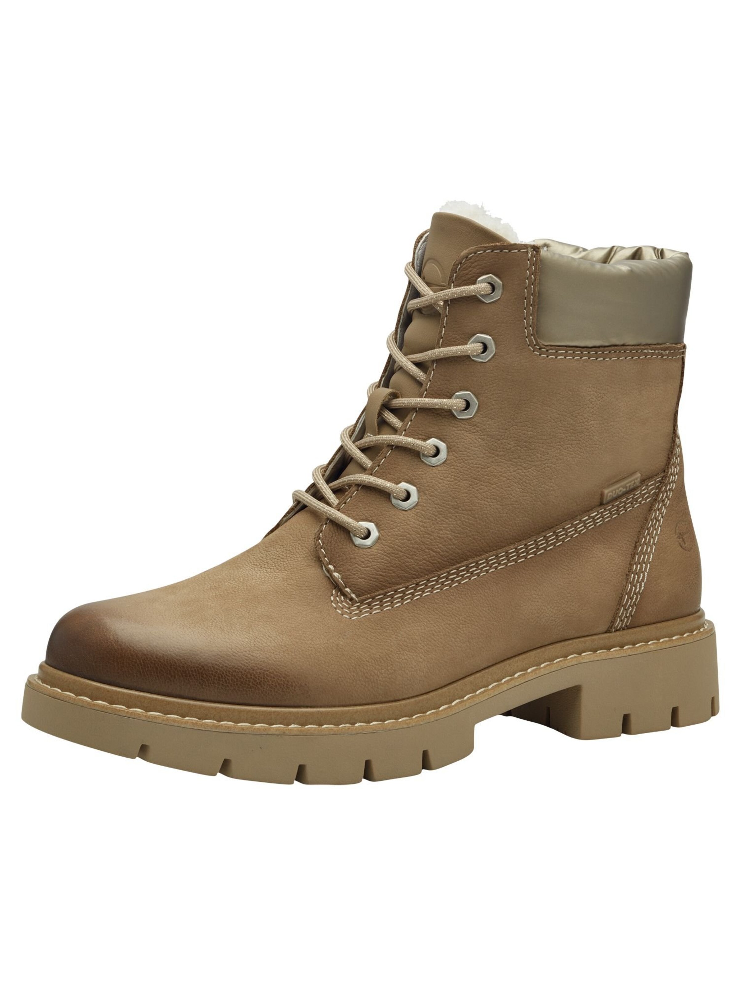 Tamaris Lace-up bootie in Beige: front