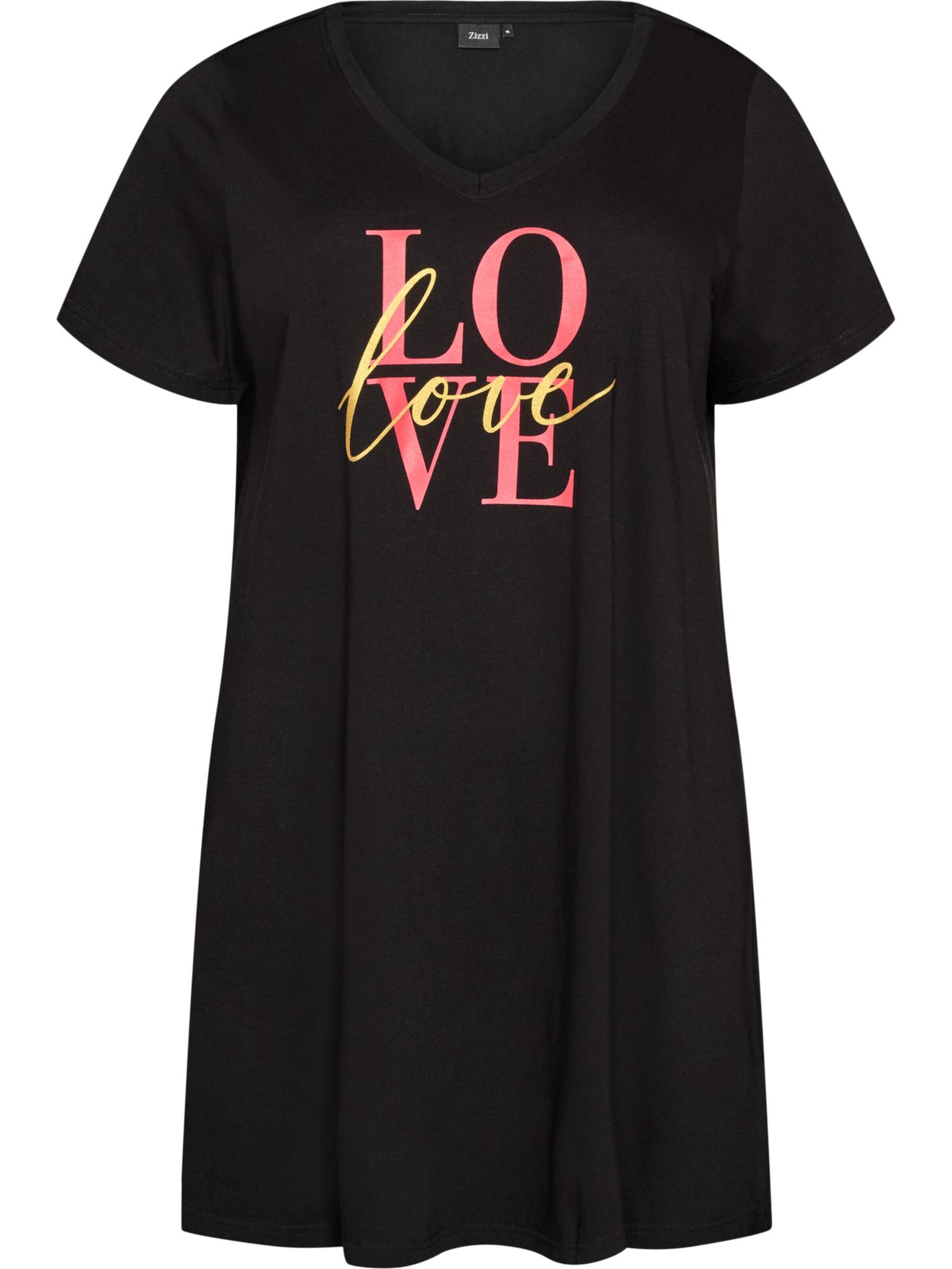 Chemise de nuit 'Malba' Zizzi en noir