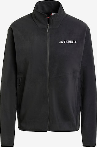 ADIDAS TERREX Athletic fleece jacket 'Multi Full-Zip Fleece' in Black: front