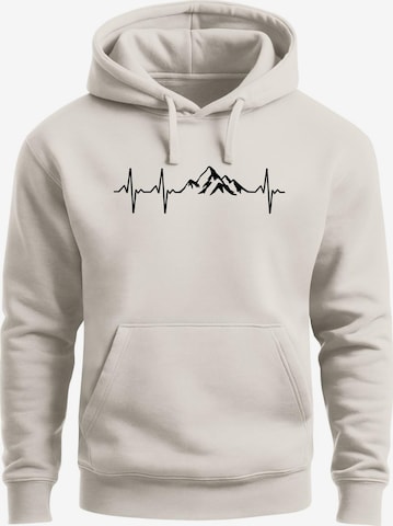 Neverless Sweatshirt 'Berg Herzschlag' in Beige: front