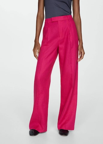 MANGO Wide leg Pleated Pants 'Fulitu' in Pink: front